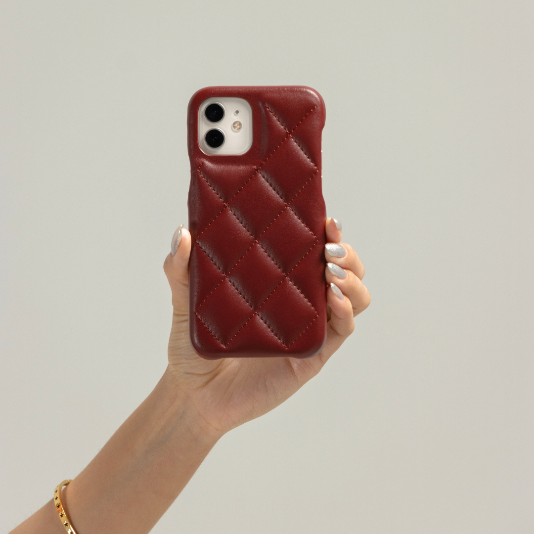 Funda iPhone rombos guinda