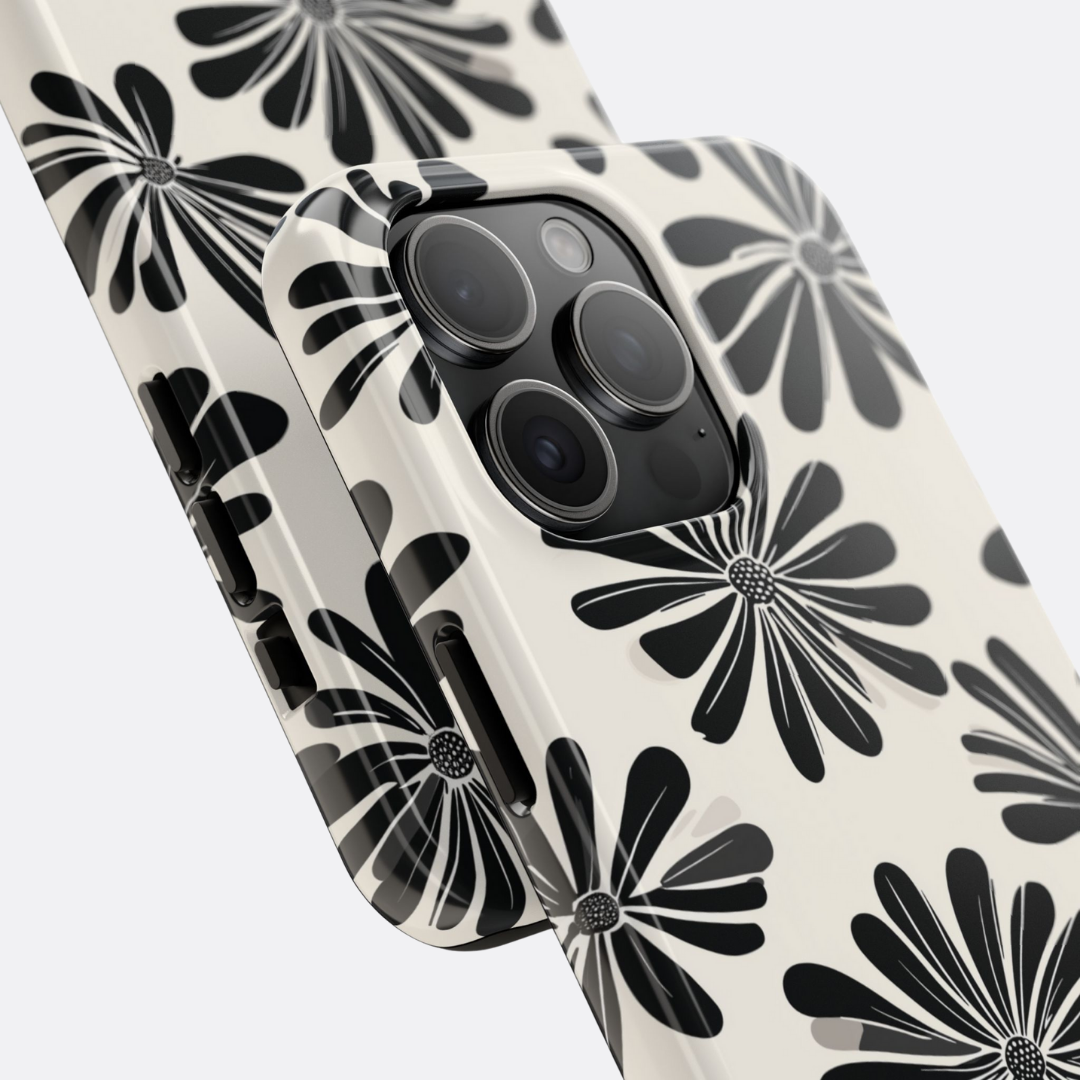 Black Petals - Funda iPhone Doble Protección