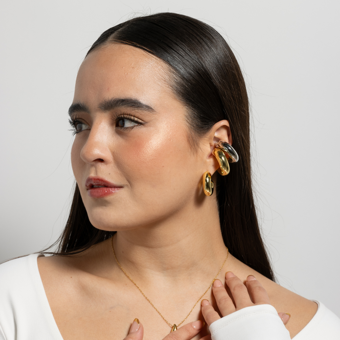 Earcuff chunky plateado