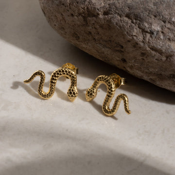 Snake earrings with texture